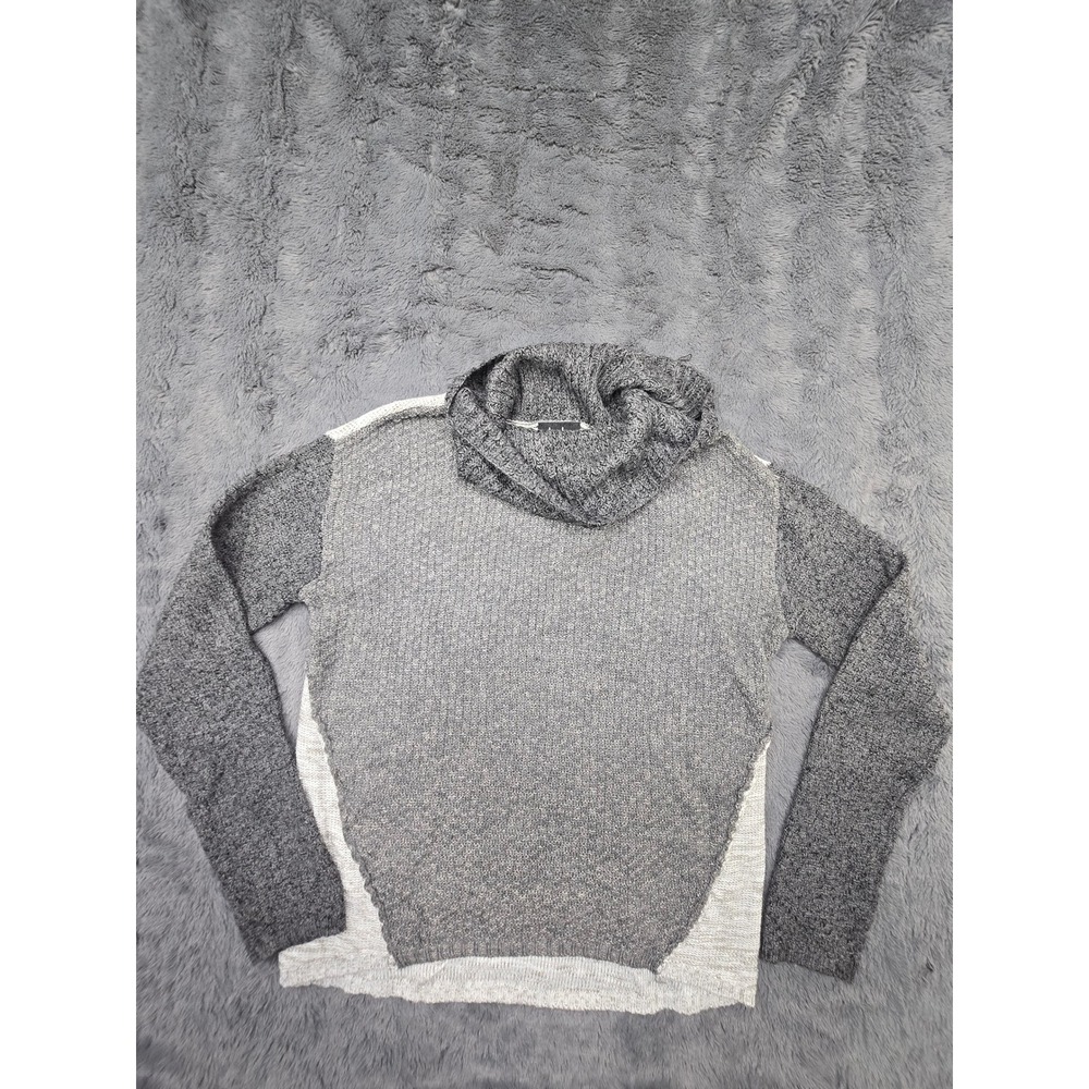 By & By Womens Gray Colorblock Cowl Neck Knit Sweater Size Medium Pullover